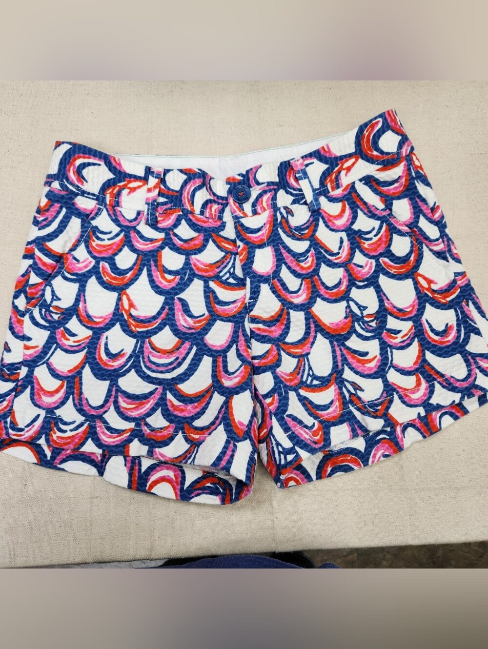 Lilly Pulitzer Sz 2 The Callahan Red White Blue Pink Shorts Women Cotton Summer
